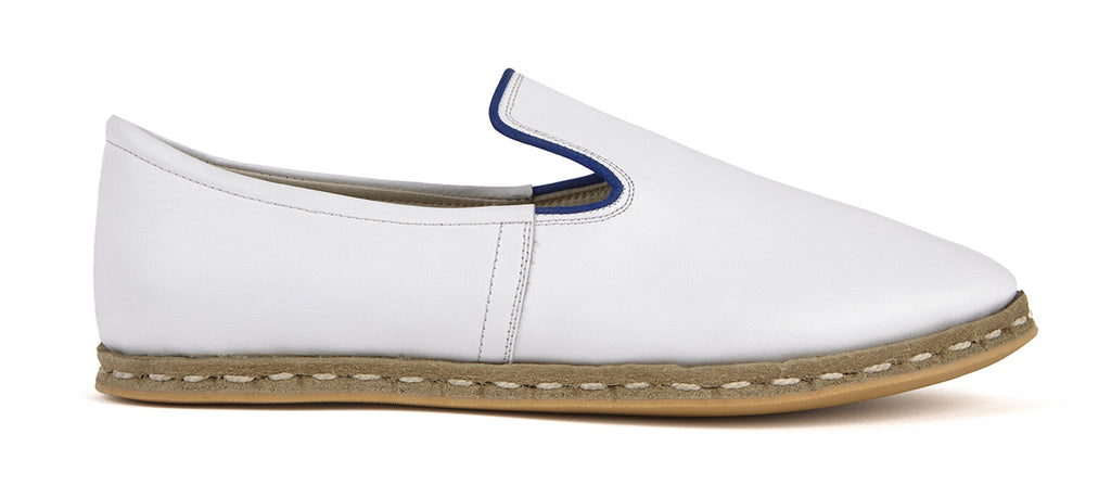 Flat Fours White Leather Shoe